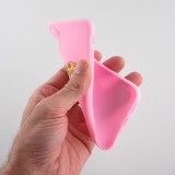 Hülle iPhone 12 mini - Silikonmatte Skull flowers - Rosa