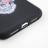 Hülle iPhone 12 mini - Silikonmatte Skull USA - Schwarz