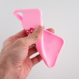 Hülle iPhone 11 - Silikonmatte Skull USA - Rosa