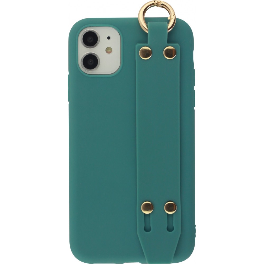 Coque iPhone 11 - Silicone Mat Strap - Bleu