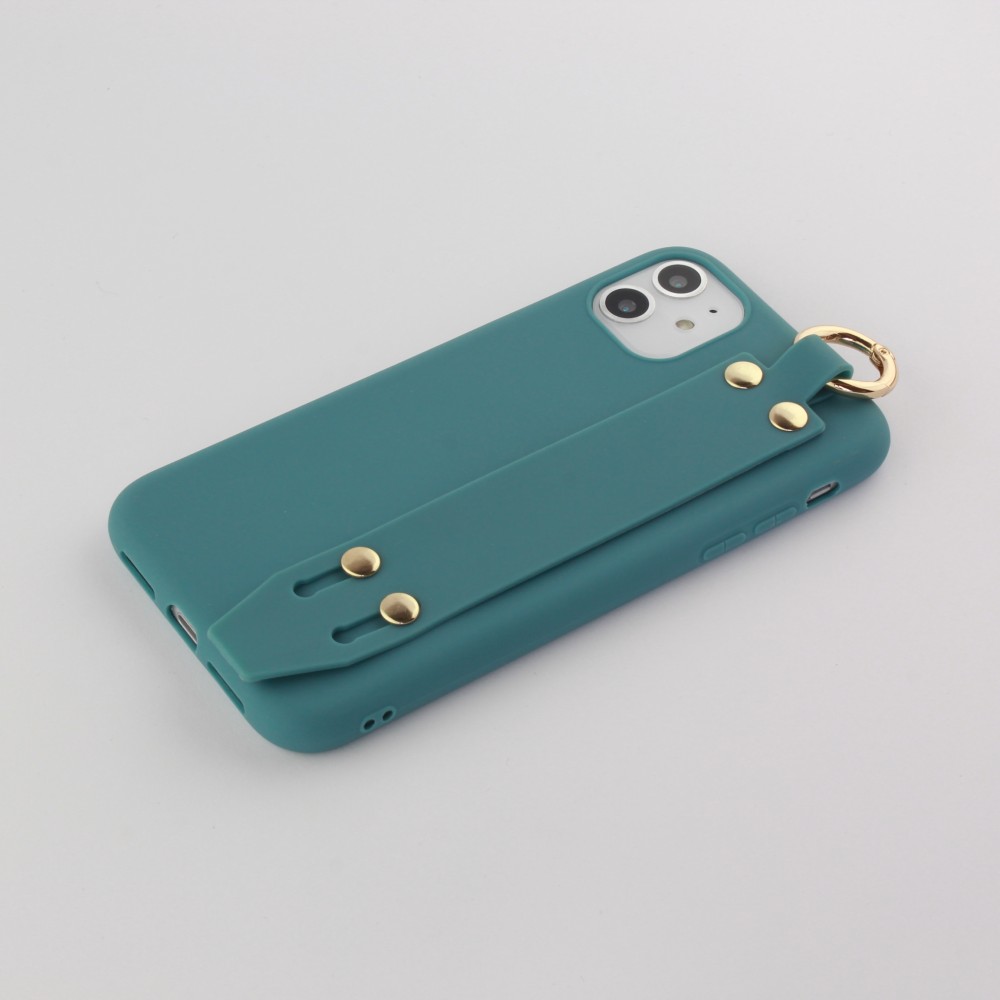 Coque iPhone 11 - Silicone Mat Strap - Bleu