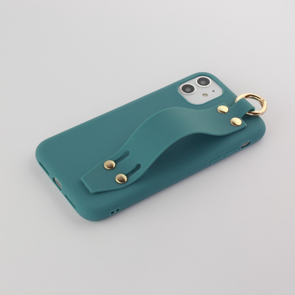 Hülle iPhone 11 - Silikon Mat Strap blau