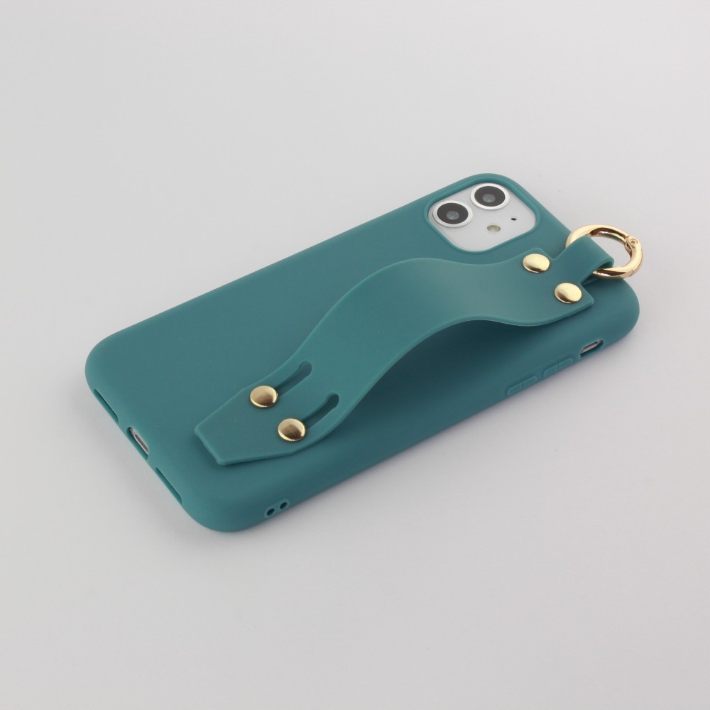 Coque iPhone 11 - Silicone Mat Strap - Bleu