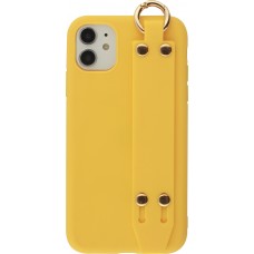 Coque iPhone 11 - Silicone Mat Strap jaune