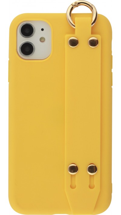 Coque iPhone 11 - Silicone Mat Strap jaune