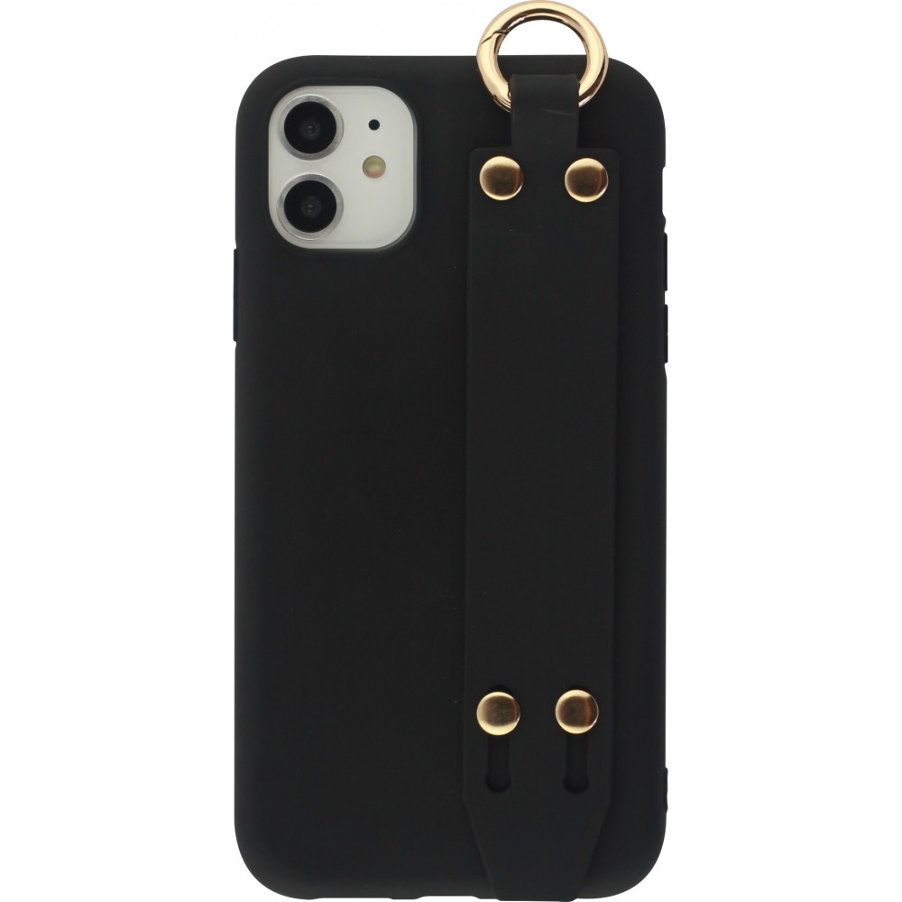 Hülle iPhone 11 - Silikon Mat Strap - Schwarz