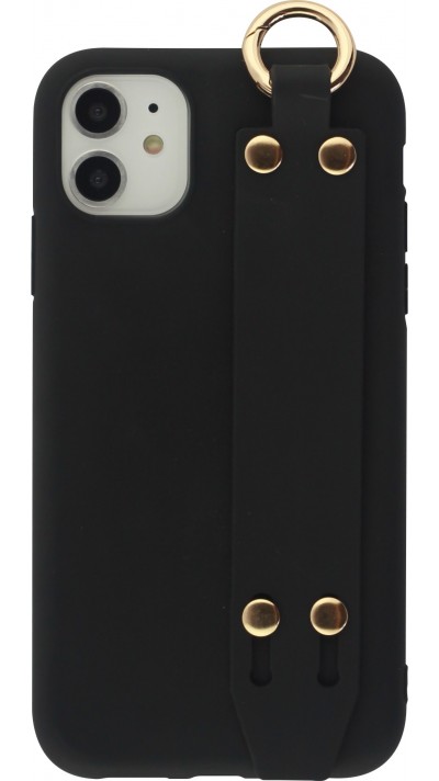 Hülle iPhone 11 - Silikon Mat Strap - Schwarz