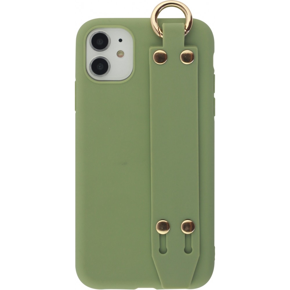 Coque iPhone 11 - Silicone Mat Strap - Vert