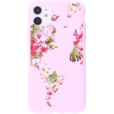 Coque iPhone 12 mini - Silicone Mat Travel flowers