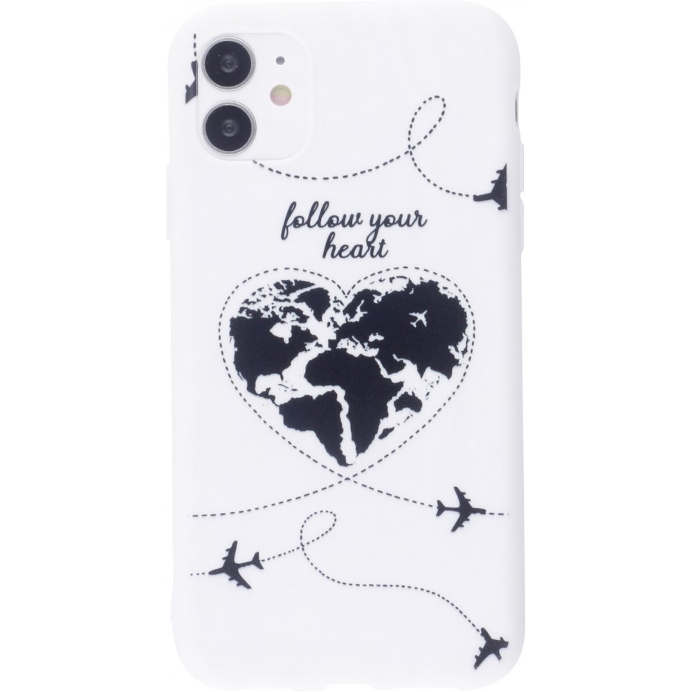 Hülle iPhone 12 mini - Silikonmatte Travel heart