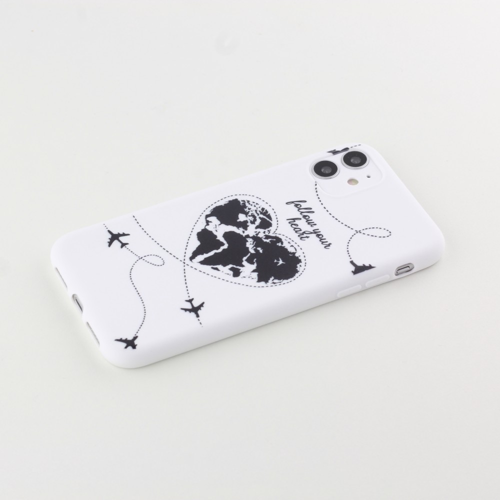 Hülle iPhone 12 mini - Silikonmatte Travel heart