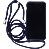 Hülle iPhone 11 - Silikon Matte mit Seil blau