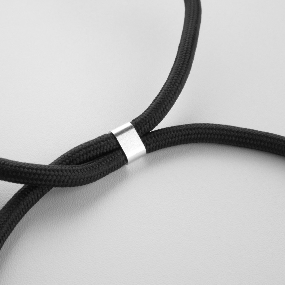 Coque iPhone 12 / 12 Pro - Silicone Mat avec lacet - Noir