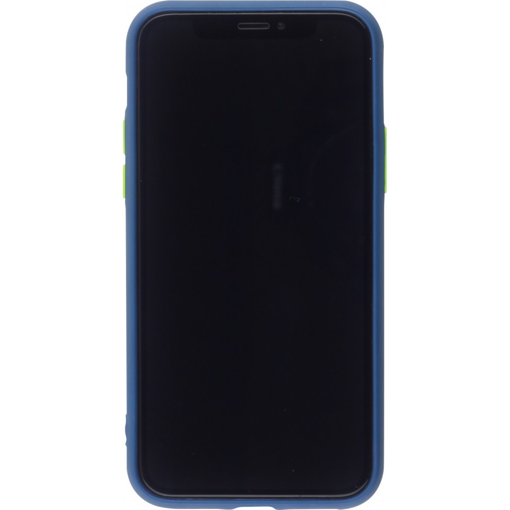 Coque iPhone 11 - Silicone Mat avec trous - Bleu