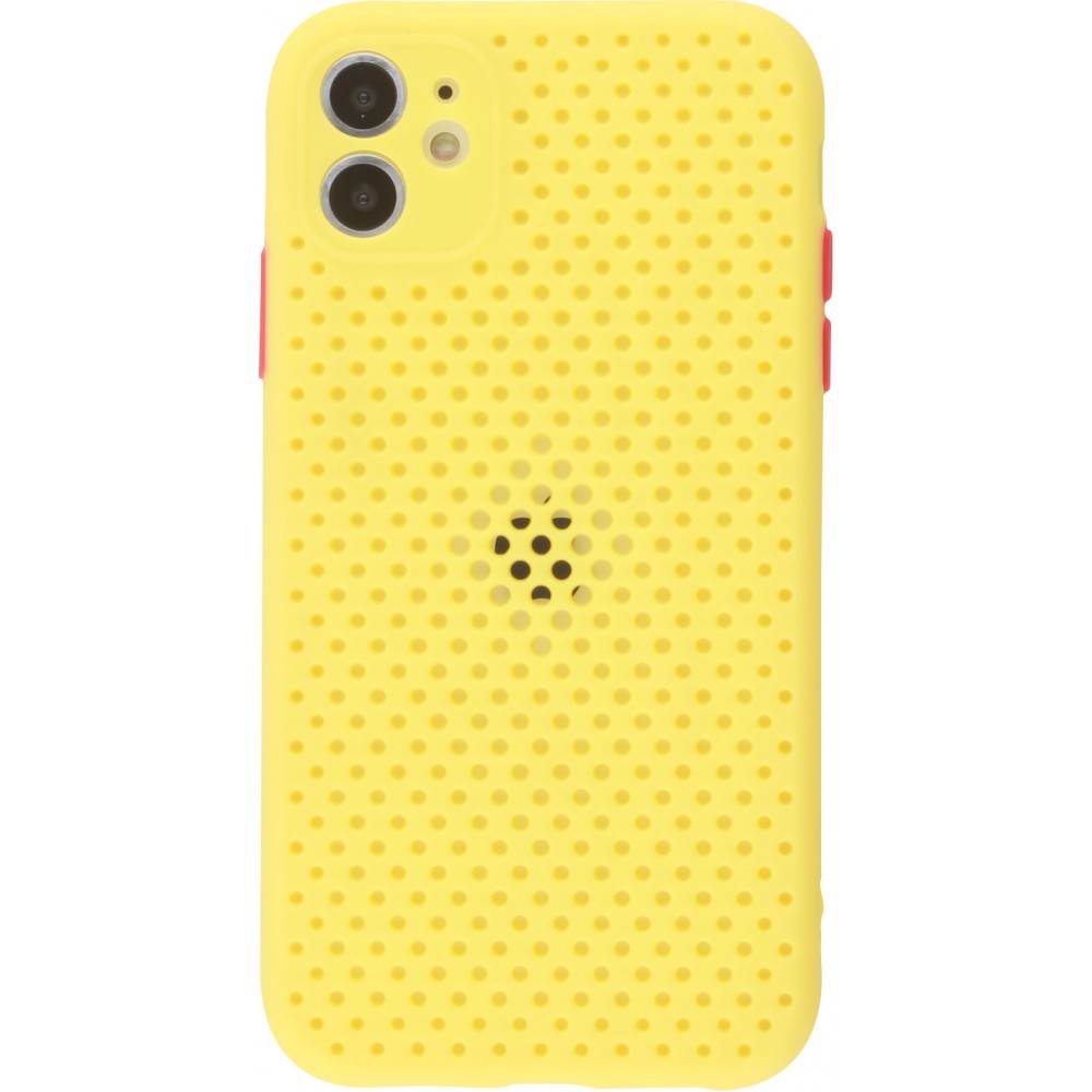 Hülle iPhone 11 - Silicone Mat mit Löchern - Gelb