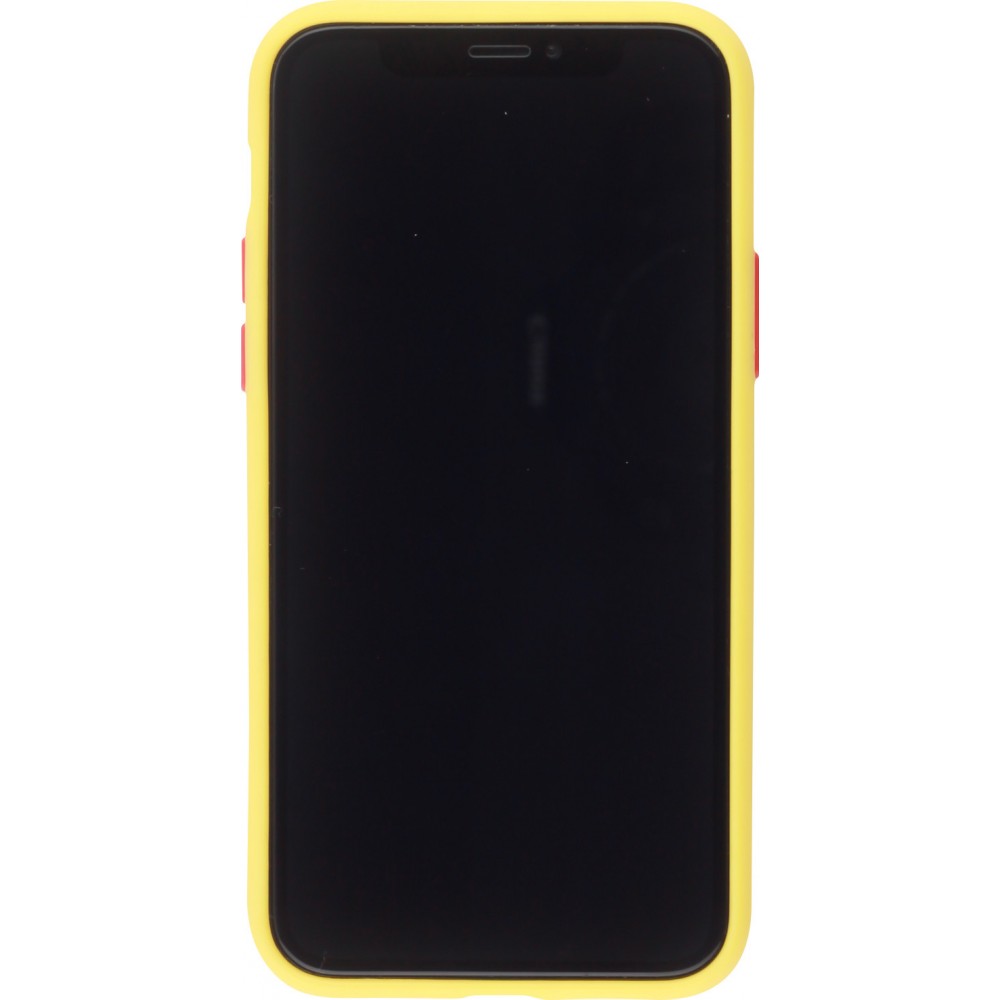 Coque iPhone 11 - Silicone Mat avec trous jaune