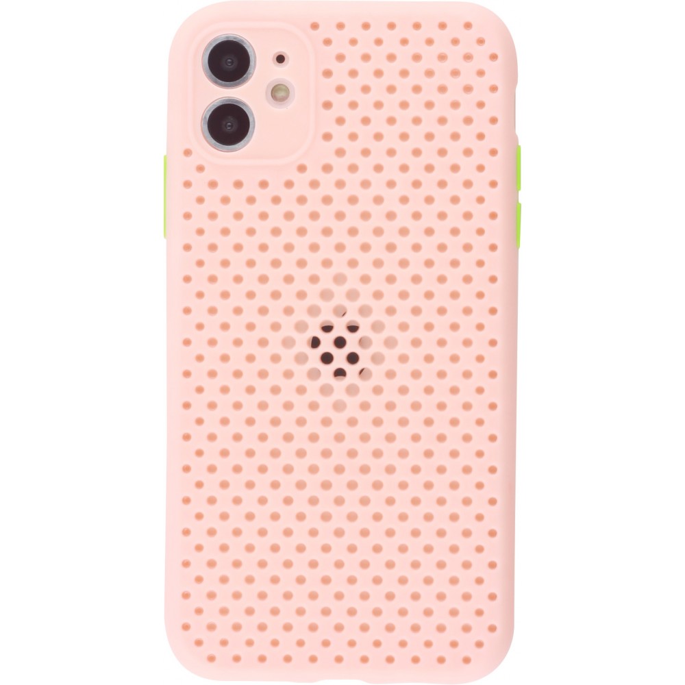 Coque iPhone 11 - Silicone Mat avec trous - Rose