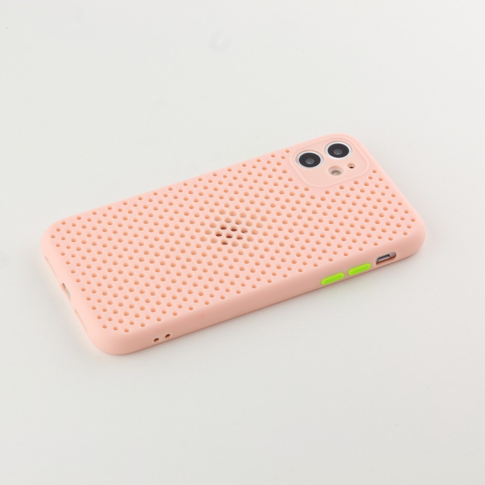 Coque iPhone 11 - Silicone Mat avec trous - Rose