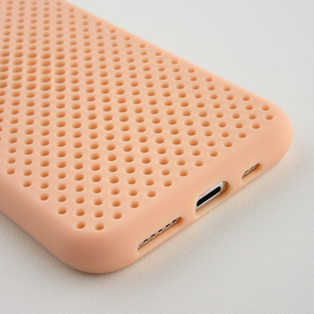 Coque iPhone 11 - Silicone Mat avec trous - Rose