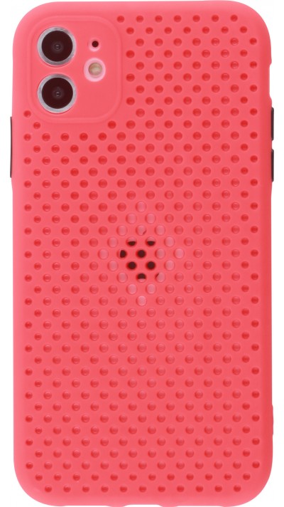 Hülle iPhone 11 - Silicone Mat mit Löchern - Rot