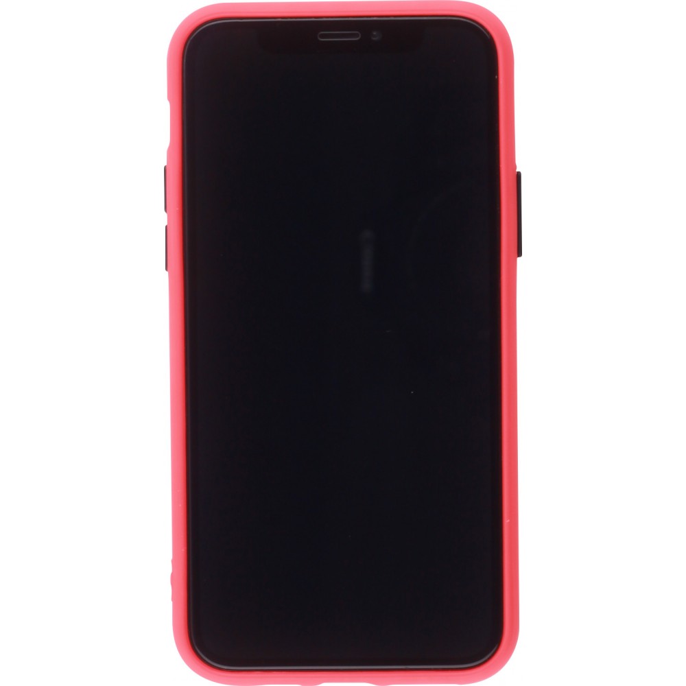 Coque iPhone 11 - Silicone Mat avec trous - Rouge