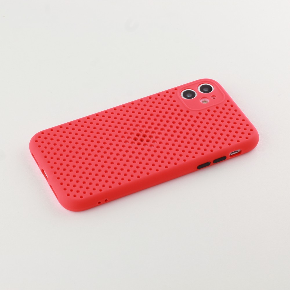 Hülle iPhone 11 - Silicone Mat mit Löchern - Rot