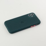 Coque iPhone 11 - Silicone Mat avec trous - Vert foncé