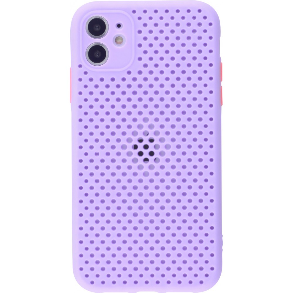 Hülle iPhone 11 - Silicone Mat mit Löchern - Violett