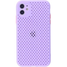 Hülle iPhone 11 - Silicone Mat mit Löchern - Violett