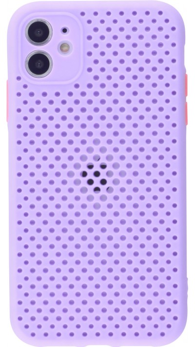 Coque iPhone 11 - Silicone Mat avec trous - Violet