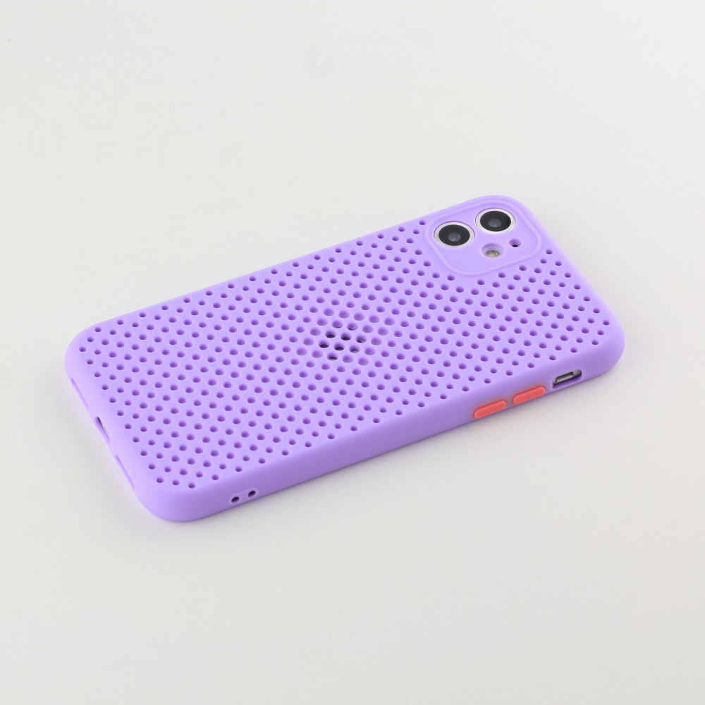 Hülle iPhone 11 - Silicone Mat mit Löchern - Violett