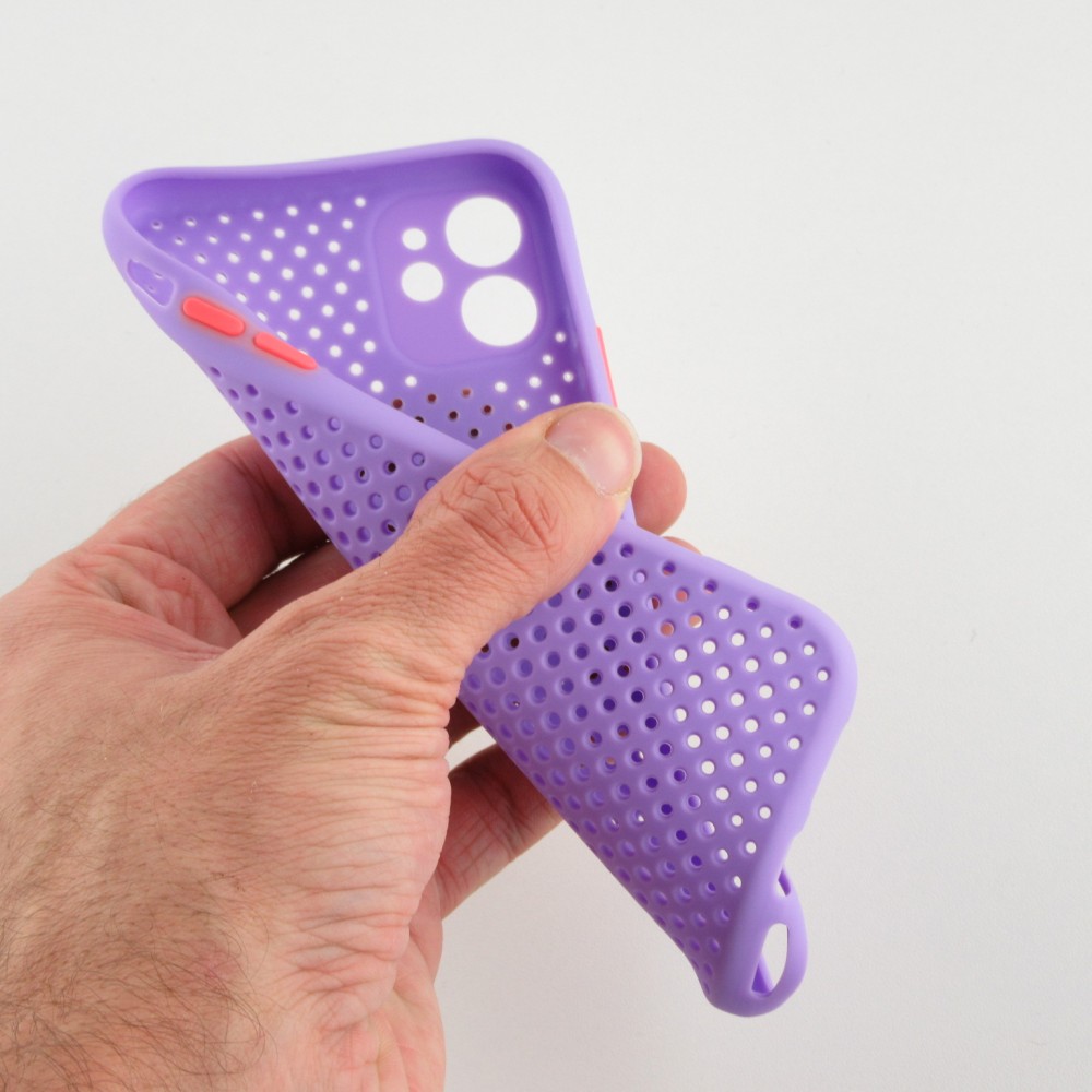 Hülle iPhone 11 - Silicone Mat mit Löchern - Violett