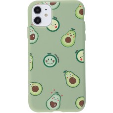 Hülle iPhone 12 mini - Silikonmatte Avocado pattern