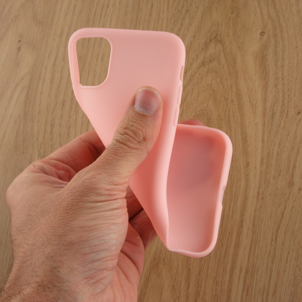 Coque iPhone X / Xs - Silicone Mat - Rose clair