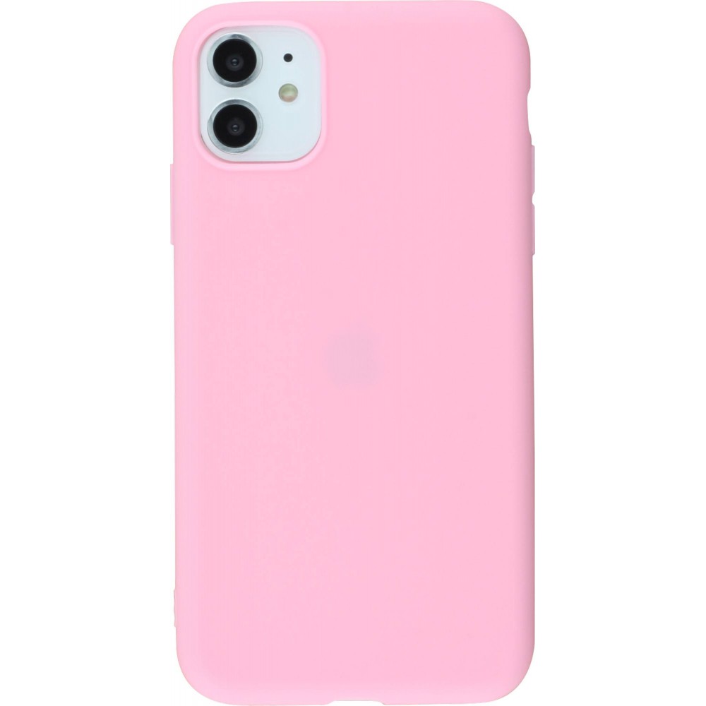 Hülle iPhone 11 - Silicone Mat - Dunkelrosa