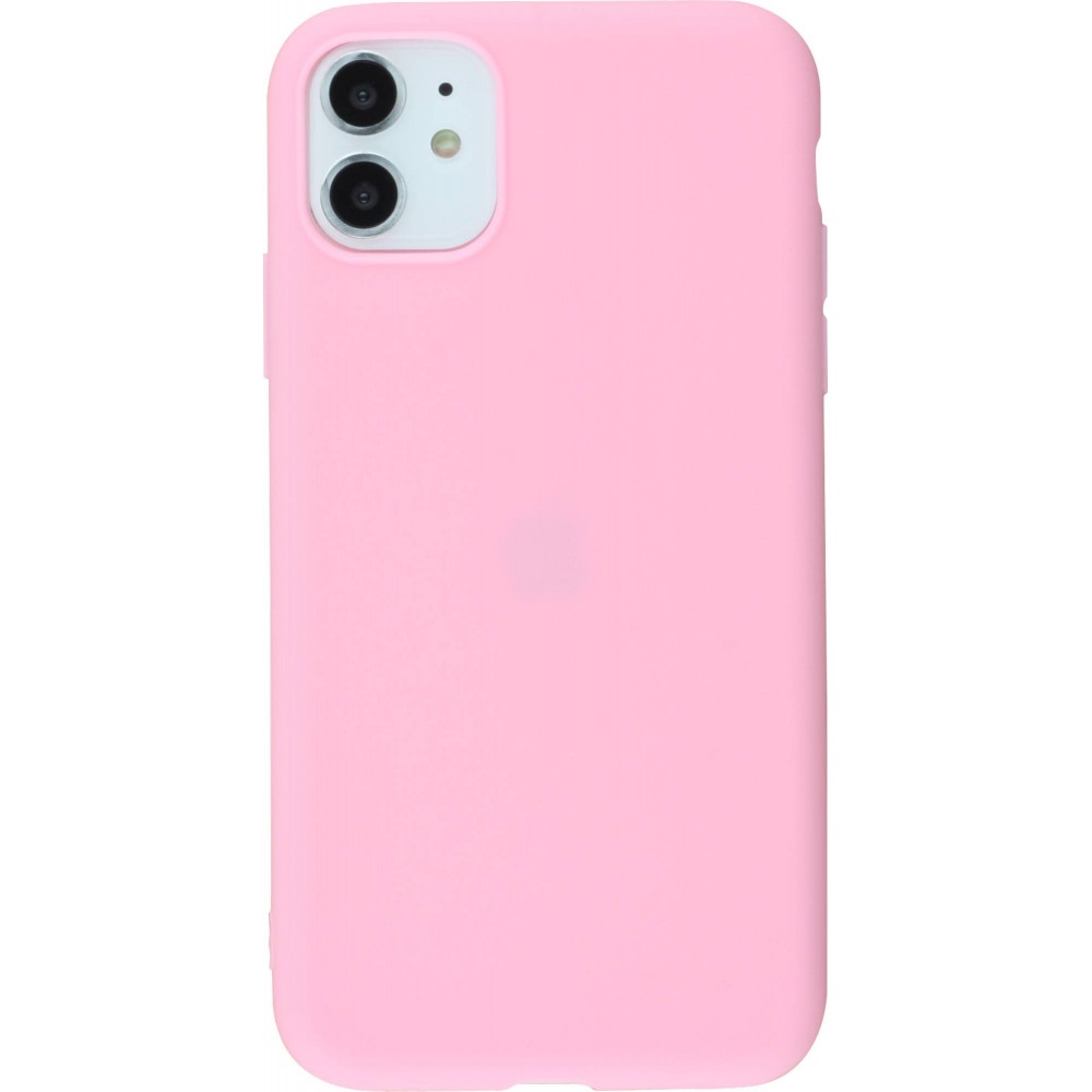 Coque iPhone 11 - Silicone Mat - Rose foncé