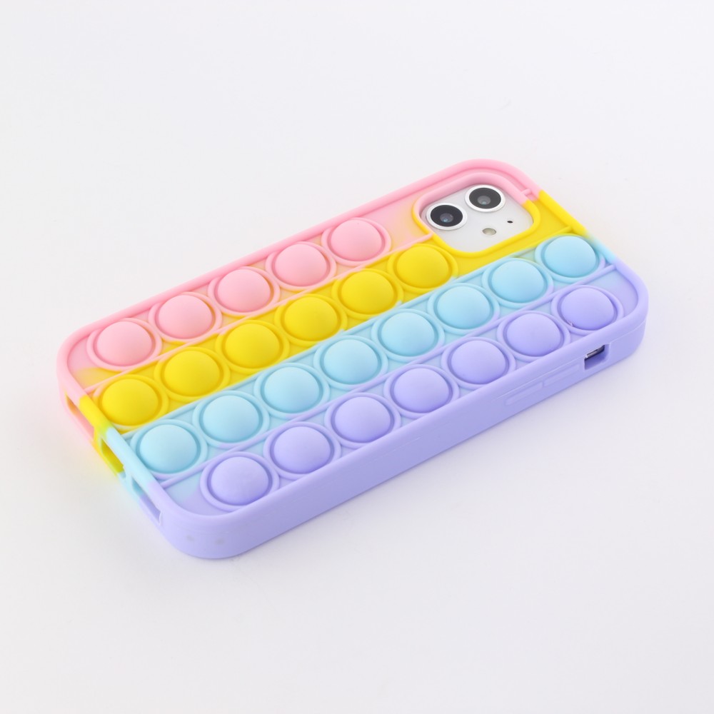 Coque iPhone 6/6s - Silicone jeu éclate bulles anti-stress arc-en-ciel