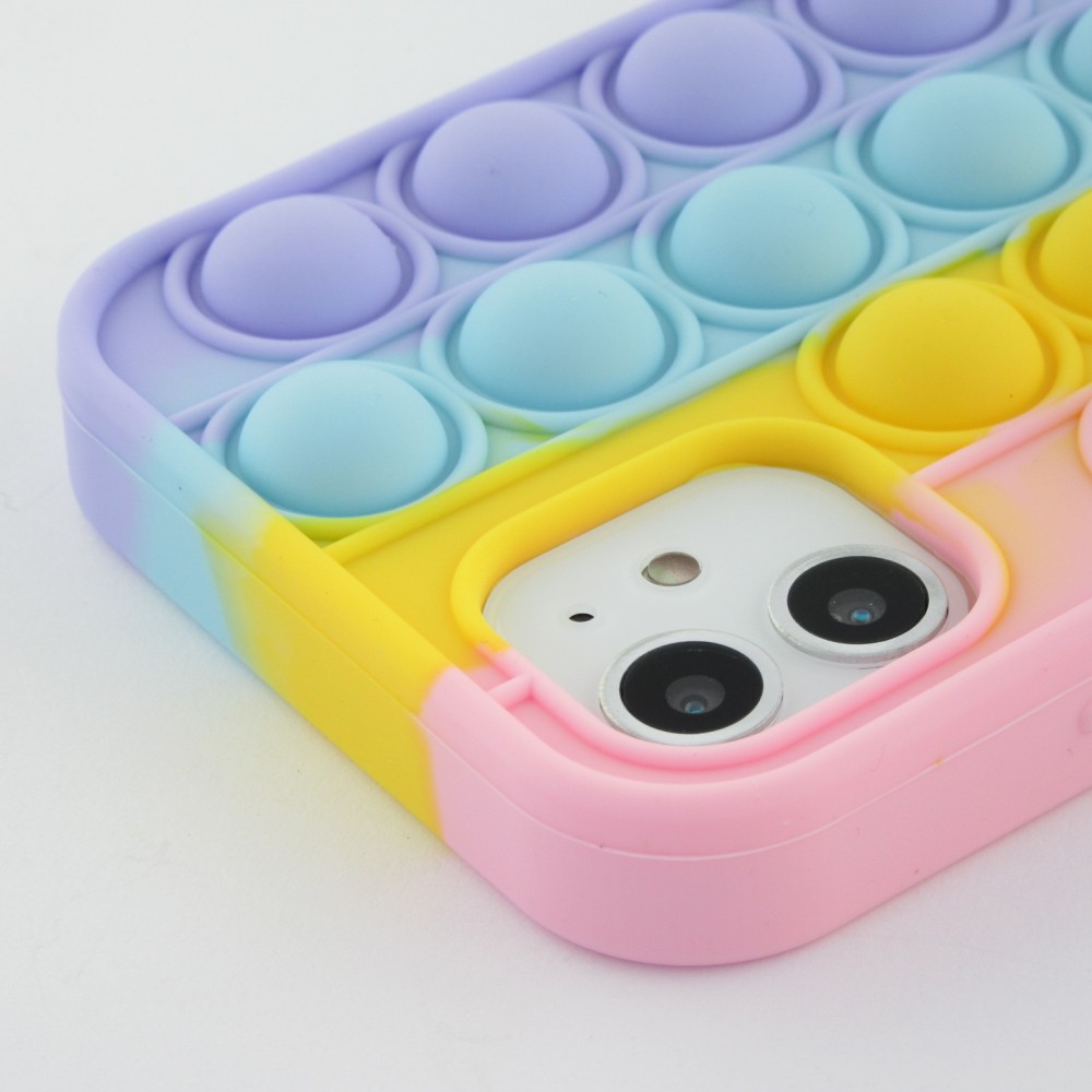 Coque iPhone 6/6s - Silicone jeu éclate bulles anti-stress arc-en-ciel