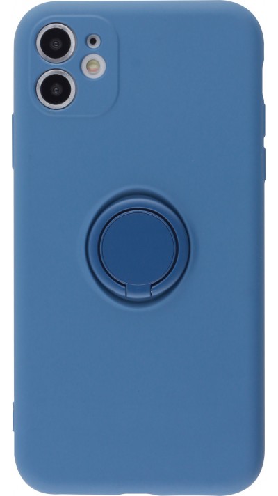 Hülle iPhone 11 - Soft Touch mit Ring blau