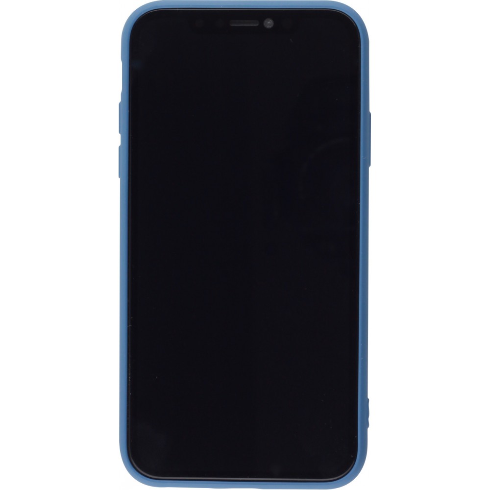 Hülle iPhone 11 - Soft Touch mit Ring blau