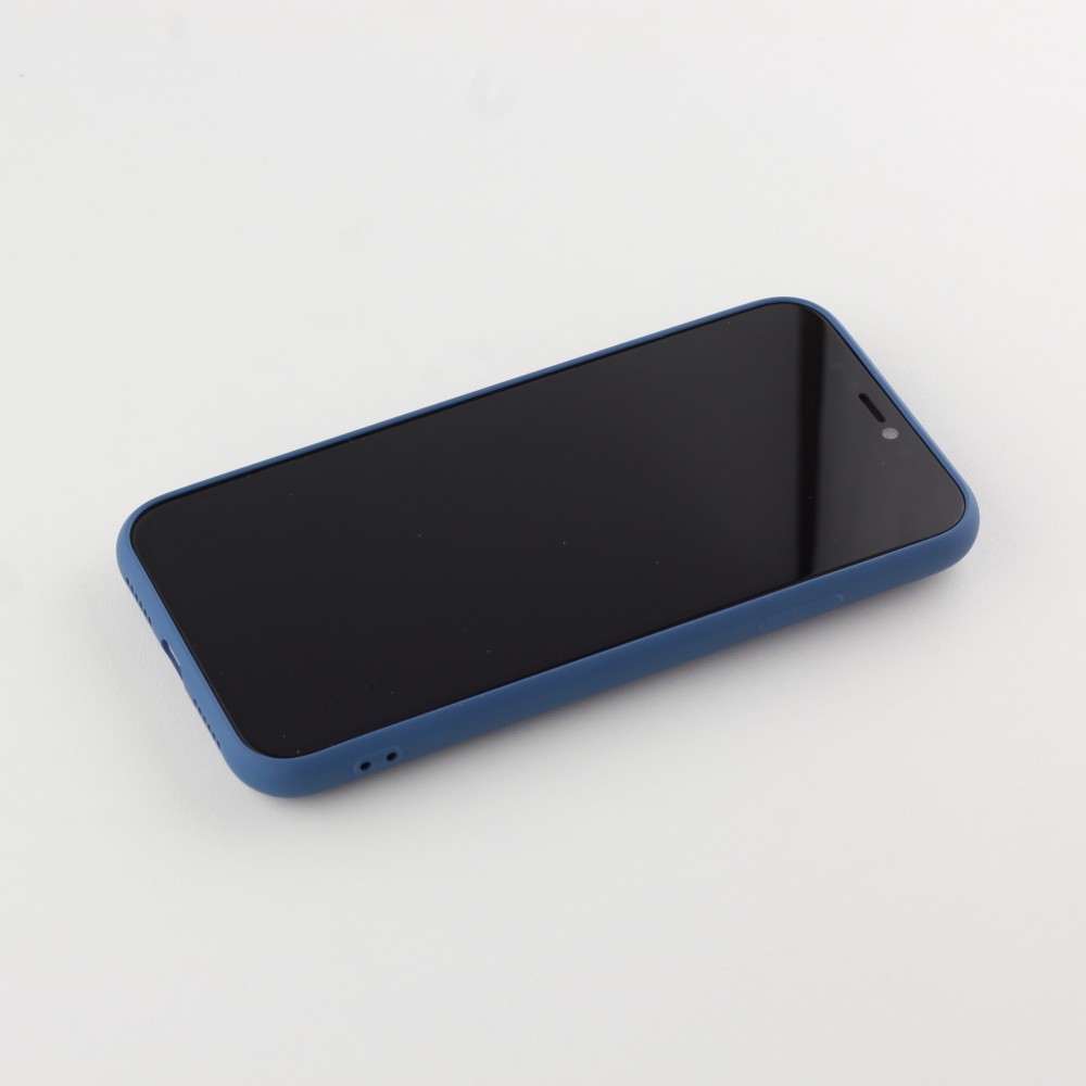 Hülle iPhone 11 - Soft Touch mit Ring blau