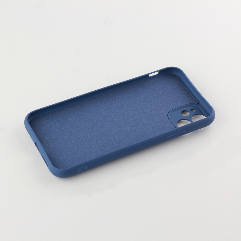 Coque iPhone 11 - Soft Touch avec anneau - Bleu