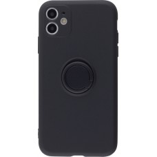 Hülle iPhone 7 Plus / 8 Plus - Soft Touch mit Ring - Schwarz