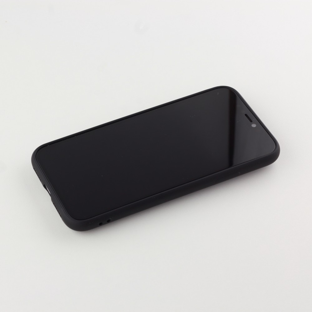 Hülle iPhone 11 - Soft Touch mit Ring - Schwarz
