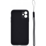 Coque iPhone 12 - Soft Touch avec anneau - Noir