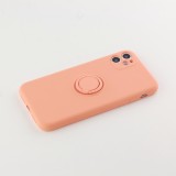 Coque iPhone 11 - Soft Touch avec anneau - Orange
