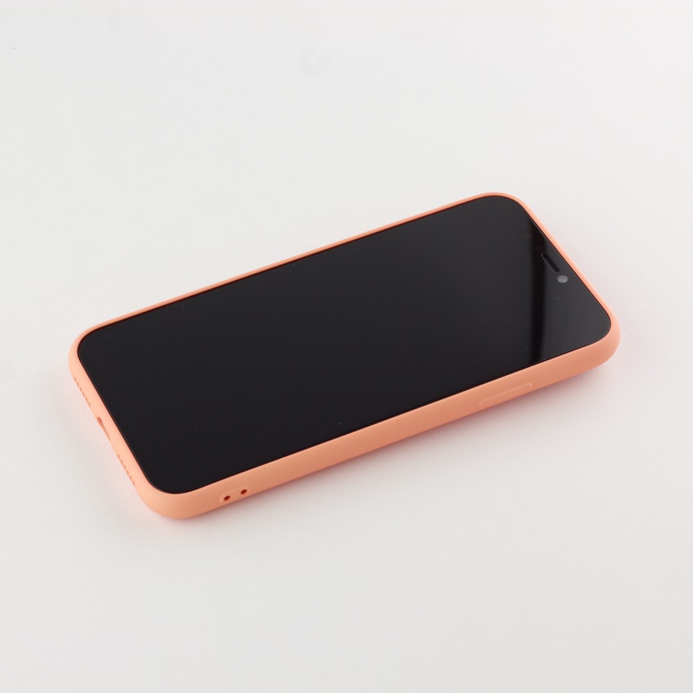 Coque iPhone 11 - Soft Touch avec anneau - Orange