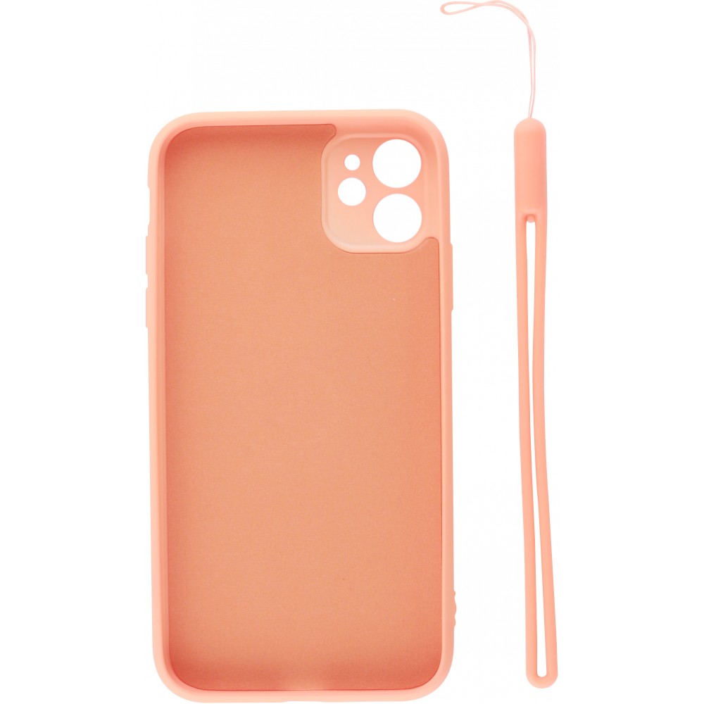 Coque iPhone 11 - Soft Touch avec anneau - Orange