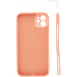 Coque iPhone 11 - Soft Touch avec anneau - Orange