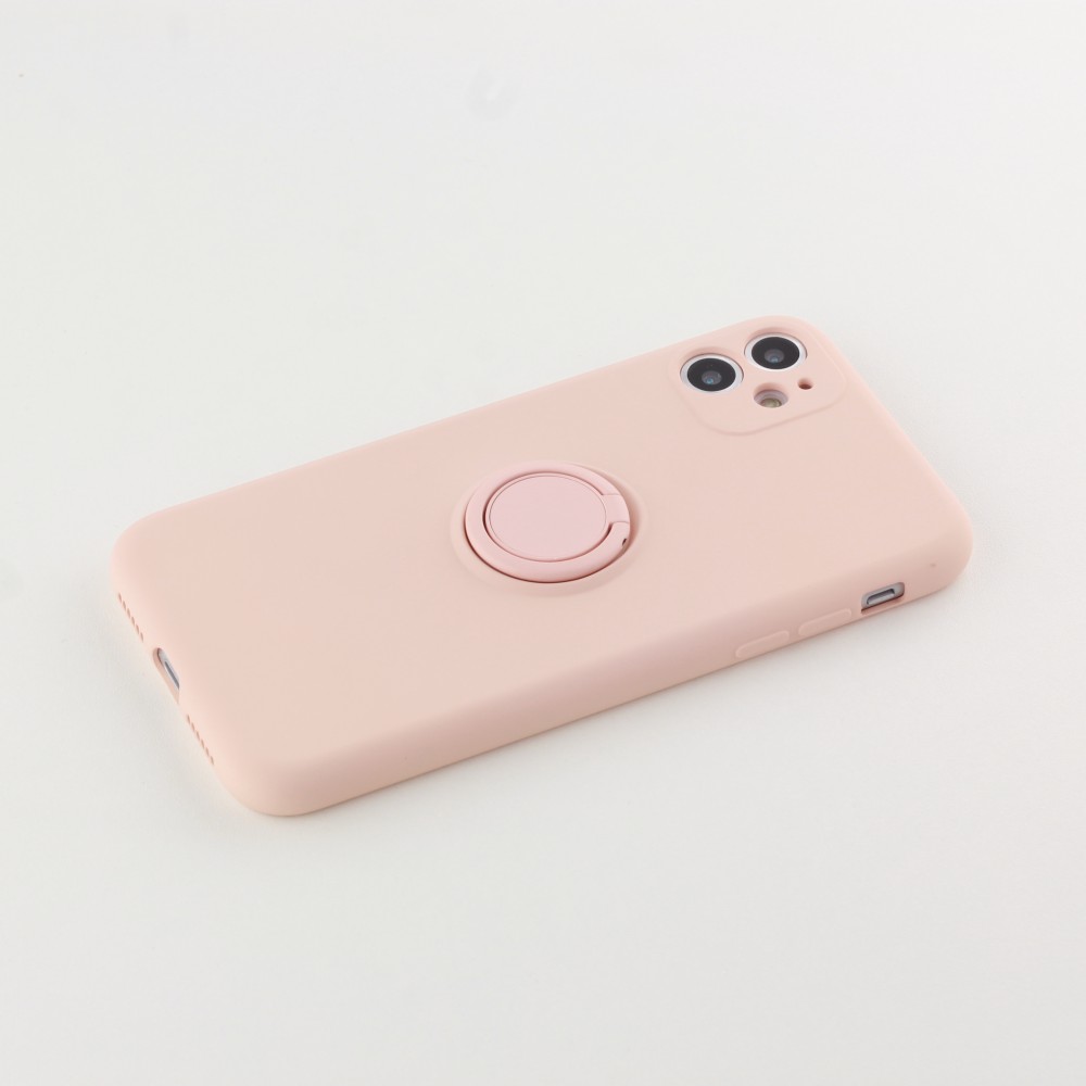 Hülle iPhone X / Xs - Soft Touch mit Ring - Rosa